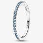 PANDORA Silver Sparkling Aquamarine Half Eternity Ring 192999C03
