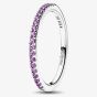 PANDORA Silver Sparkling Purple Half Eternity Ring 192999C04