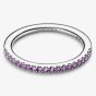PANDORA Silver Sparkling Purple Half Eternity Ring 192999C04