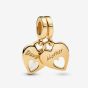 PANDORA 14ct Gold Plated Mother Daughter Heart Split Charm 769187C01