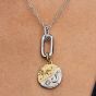 PANDORA 14ct Yellow Gold Plated & Sterling Silver Sun & Moon Medallion Dangle Charm 763977C01