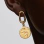 PANDORA 14ct Yellow Gold Plated Cubic Zirconia Swallow Medallion Dangle Charm 764082C01