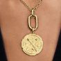 PANDORA 14ct Yellow Gold Plated Crossing Arrows Oversized Medallion Dangle Charm 764084C01