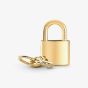 PANDORA 14ct Yellow Gold Plated Padlock & Key Dangle Charm 760088C01