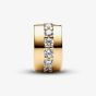 PANDORA 14ct Yellow Gold Plated Cubic Zirconia Sparkling Row Clip Charm 761972C01