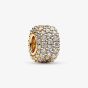 PANDORA 14ct Yellow Gold Plated Cubic Zirconia Pave Triple Row Charm 762820C01