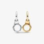 PANDORA Sterling Silver 14ct Yellow Gold Plated Handcuffs Dangle Charm 763435C00