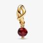 PANDORA 14ct Yellow Gold Plated Red Crystal January Eternity Circle Charm 763462C01