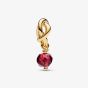 PANDORA 14ct Yellow Gold Plated Red Crystal July Eternity Circle Charm 763462C07