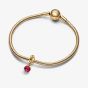 PANDORA 14ct Yellow Gold Plated Red Crystal July Eternity Circle Charm 763462C07