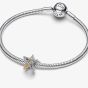 PANDORA Two Tone Cubic Zirconia Sparkling Crossover Star Charm 763590C01