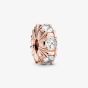 PANDORA 14ct Rose Gold Plated Cubic Zirconia Flower Clip Charm 780046C01