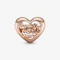 PANDORA 14ct Rose Gold Plated Thank You Mum Heart Charm 781451C00