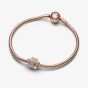 PANDORA 14ct Rose Gold Plated Sparkling Paw Print Charm 781714C01
