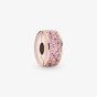 PANDORA 14ct Rose Gold Plated Pink Pavé Clip Charm 781817PCZ