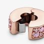 PANDORA 14ct Rose Gold Plated Pink Pavé Clip Charm 781817PCZ
