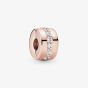 PANDORA 14ct Rose Gold Plated Sparkling Row Clip Charm 781972CZ
