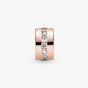 PANDORA 14ct Rose Gold Plated Sparkling Row Clip Charm 781972CZ