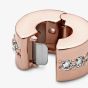 PANDORA 14ct Rose Gold Plated Sparkling Row Clip Charm 781972CZ