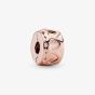 PANDORA 14ct Rose Gold Plated Row Of Hearts Clip Charm 781978