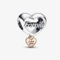PANDORA Two Tone Love You Family Heart Charm 782326C00