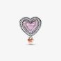PANDORA Two Tone Cubic Zirconia Openwork Mom & Heart Dangle Charm 782653C01
