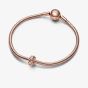 PANDORA 14ct Rose Gold Plated Slim Studded Clip Charm 782716C00