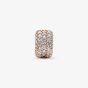 PANDORA 14ct Rose Gold Plated Cubic Zirconia Pave Triple Row Charm 782820C01