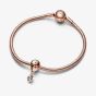 PANDORA 14ct Rose Gold Plated Crystal Santa Claus Hot Air Balloon Charm 782976C01