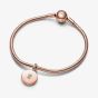 PANDORA 14ct Rose Gold Plated Cubic Zirconia Love Locket Dangle Charm 783066C01