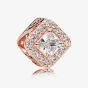 PANDORA 14ct Rose Gold Plated Cubic Zirconia Geometric Radiance Charm 786206CZ