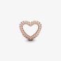 PANDORA 14ct Rose Gold Plated Beaded Heart Charm 787516