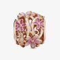 PANDORA 14ct Rose Gold Plated Openwork Pink Daisy Charm 788772C01