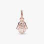 PANDORA 14ct Rose Gold Plated Protective Hamsa Hand Dangle Charm 789144C00