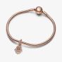 PANDORA 14ct Rose Gold Plated Protective Hamsa Hand Dangle Charm 789144C00