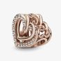 PANDORA 14ct Rose Gold Plated Cubic Zirconia Valentines Rose Charm 789270C01