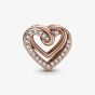 PANDORA 14ct Rose Gold Plated Cubic Zirconia Valentines Rose Charm 789270C01
