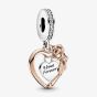 PANDORA Two Tone Cubic Zirconia Valentines Heart Dangle Charm 789290C01