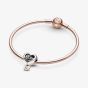 PANDORA Sterling Silver & 14ct Rose Gold Plated Thank You Mum Heart Charm 789372C00