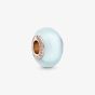 PANDORA 14ct Rose Gold Plated Matte Blue Murano Glass Charm 789420C00