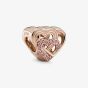 PANDORA 14ct Rose Gold Plated Cubic Zirconia Intertwined Love Hearts Charm 789529C01