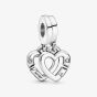 PANDORA Sterling Silver Cubic Zirconia Linked Sister Hearts Split Dangle Charm 789538C01