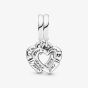 PANDORA Sterling Silver Cubic Zirconia Linked Sister Hearts Split Dangle Charm 789538C01