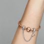 PANDORA Two Tone Family Heart Safety Chain Charm 789541C01-05