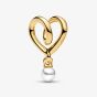 PANDORA 14ct Gold Plated Wrapped Heart Charm 764138C01