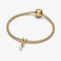 PANDORA 14ct Gold Plated Wrapped Heart Charm 764138C01
