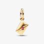 PANDORA 14ct Gold Plated Love Letter Envelope Dangle Charm 762606C01