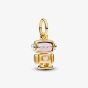 PANDORA 14ct Gold Plated Spinnable Face Robot Dangle Charm 763441C01
