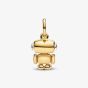 PANDORA 14ct Gold Plated Spinnable Face Robot Dangle Charm 763441C01