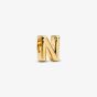 PANDORA 14ct Gold Plated Letter N Alphabet Charm 763960C00